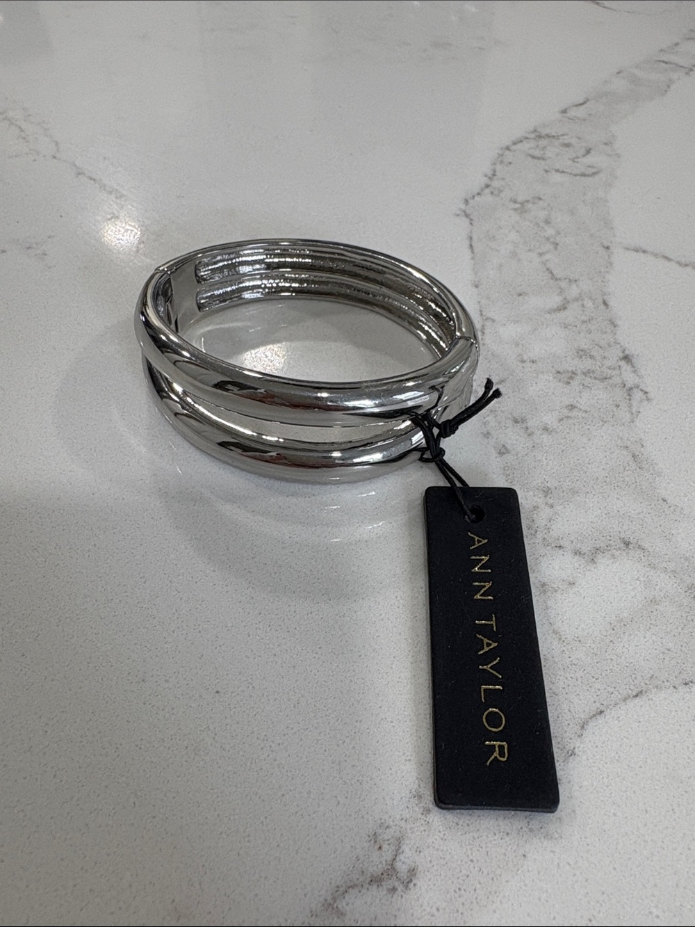 Ann Taylor Gold and Silver Mixed-Metal Cuff Bangle Bracelet Set - Picture 7 of 15